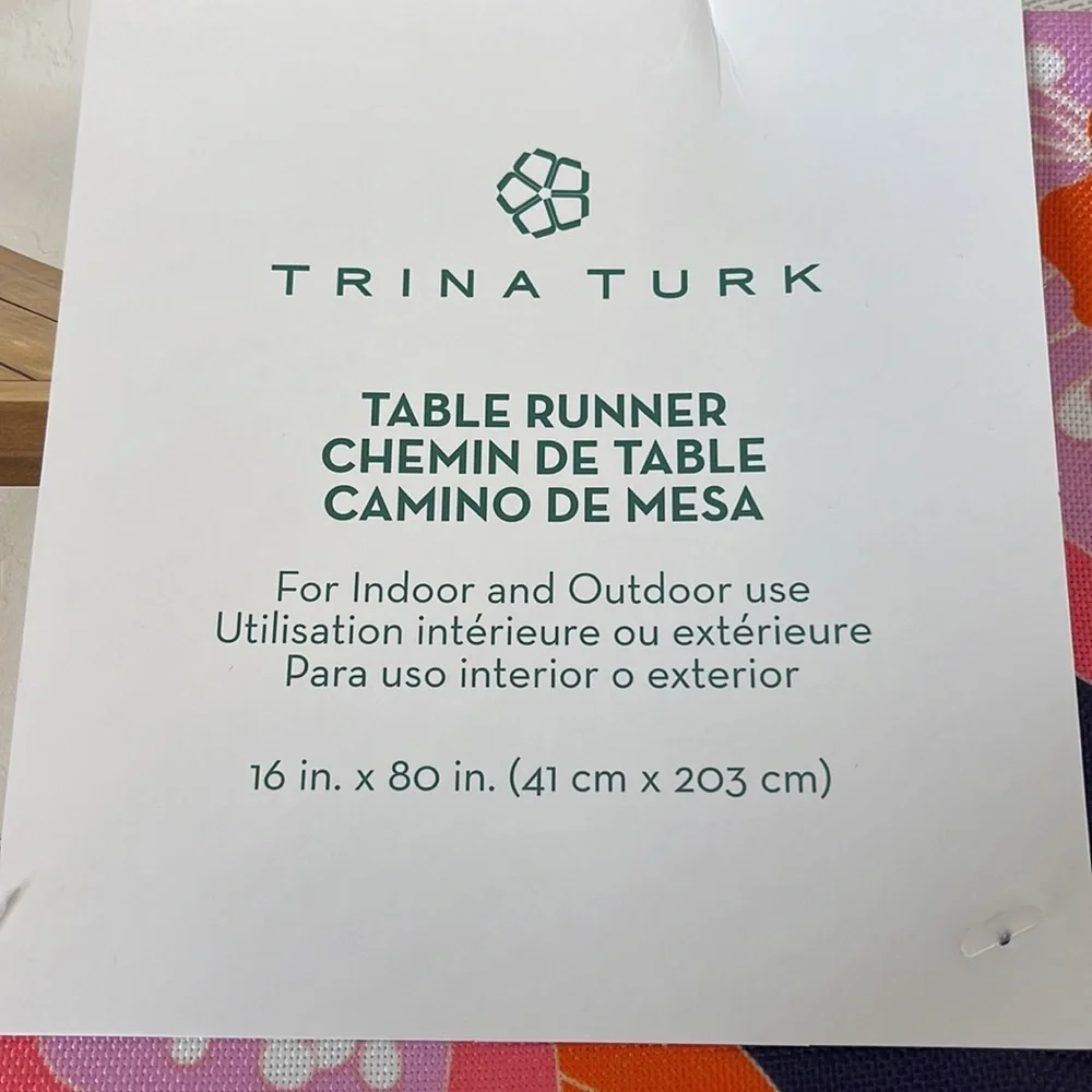 Trina Turk 3 Pc Narcissus Kitchen Linens Set. Table Runner, Towels, Oven Mitts